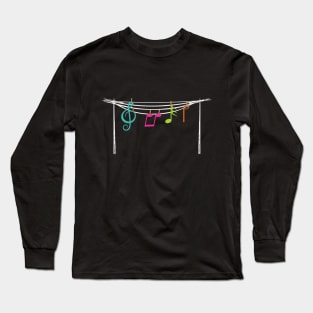 Music Notes in the Clothesline Long Sleeve T-Shirt